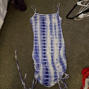 SHEIN Blue and White Patterned Dress